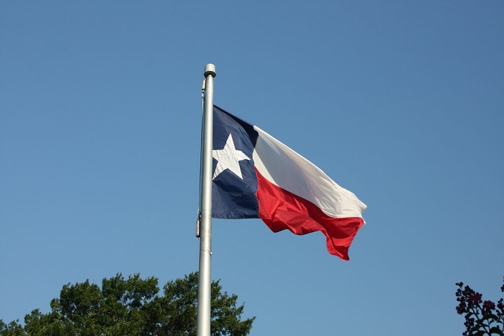 Este artículo habla sobre el operativo fronterizo "Lone Star" en Texas. La imagen muestra la bandera de Texas.