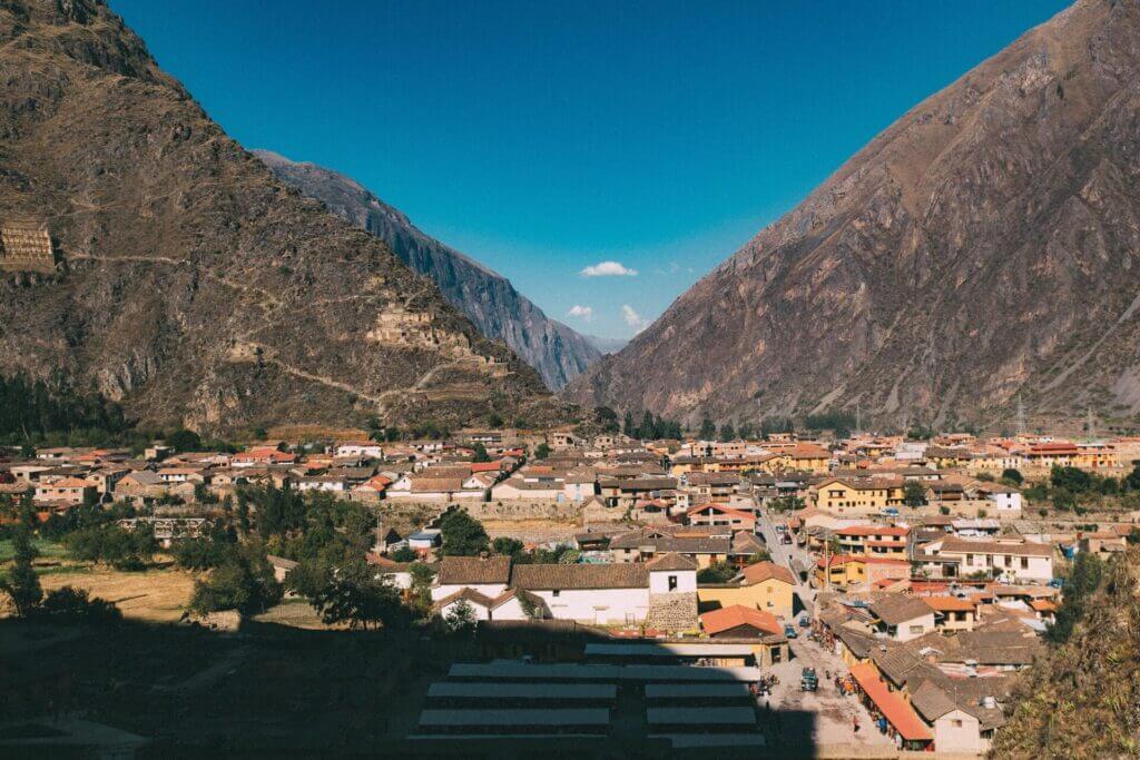 Vista desde arriba de Ollantaytambo, Cuzco