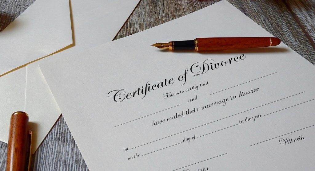 Documentos de divorcio en USA